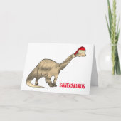 Funny Christmas Brontosaurus Santa Dinosaur Slogan Karte (Vorderseite)