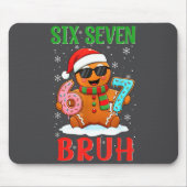 Funny Christmas Bruh Six Seven Saying Dabbing Ging Mousepad (Vorne)