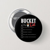Funny Christmas Bucket List Design Xmas Holiday Hu Button (Vorne & Hinten)