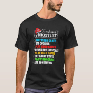 Funny Christmas Bucket List Weihnachtsmannmütze Ga T-Shirt