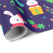 Funny Christmas Bunnies Geschenkpapier (Rolleneckpunkt)