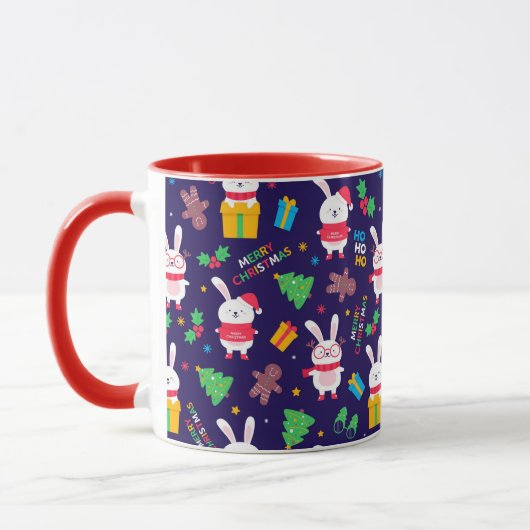 Funny Christmas Bunnies Tasse (Links)