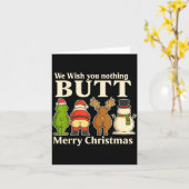 Funny Christmas Butt - We Wish You Merry Xmas  Karte (Gelbe Blume)