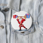Funny Christmas Button Geschenk mit Bodybuilder Sa (Beispiel)