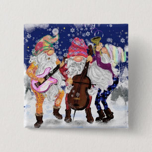 Funny Christmas Button Geschenk mit Gnomes Music B