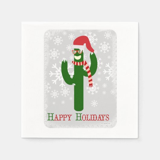 Funny Christmas Cactus Serviette (Vorderseite)