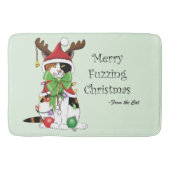 Funny Christmas Calico Cat Badematte (Vorderseite)