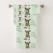 Funny Christmas Calico Cat Badhandtuch Set (Insitu)