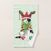 Funny Christmas Calico Cat Badhandtuch Set (Handtuch)