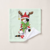 Funny Christmas Calico Cat Badhandtuch Set (Waschlappen)