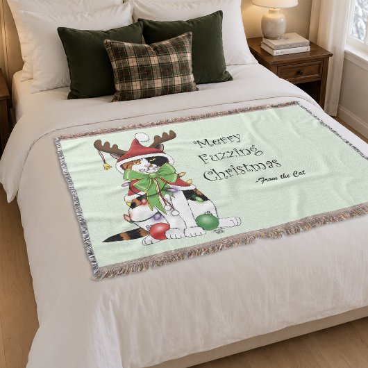 Funny Christmas Calico Cat Decke