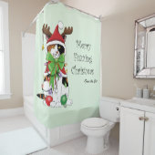 Funny Christmas Calico Cat Duschvorhang (Beispiel)