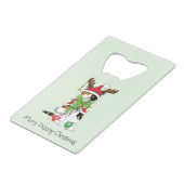 Funny Christmas Calico Cat Geldbeutel Flaschenöffner (Vorderseite Schrägansicht)