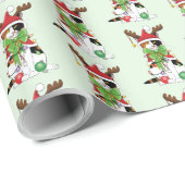 Funny Christmas Calico Cat Geschenkpapier (Rolleneckpunkt)