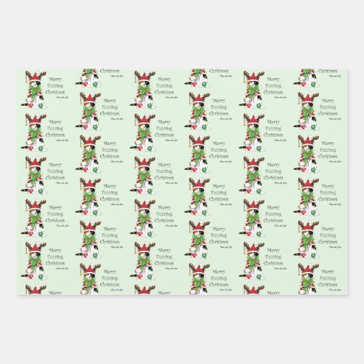 Funny Christmas Calico Cat Geschenkpapier Set (Vorderseite 3)