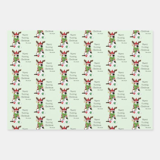 Funny Christmas Calico Cat Geschenkpapier Set (Vorderseite 2)