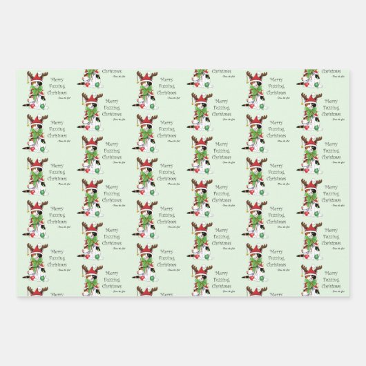 Funny Christmas Calico Cat Geschenkpapier Set (Vorderseite)