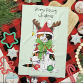 Funny Christmas Calico Cat Geschirrtuch