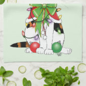 Funny Christmas Calico Cat Geschirrtuch (Gefaltet)