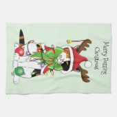 Funny Christmas Calico Cat Geschirrtuch (Horizontal)