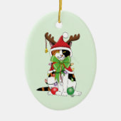 Funny Christmas Calico Cat Keramik Ornament (Vorne)