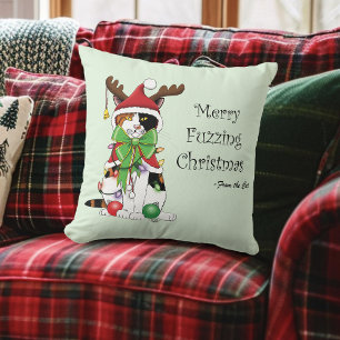 Funny Christmas Calico Cat Kissen