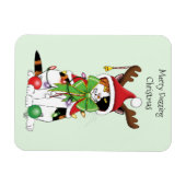 Funny Christmas Calico Cat Magnet (Horizontal)