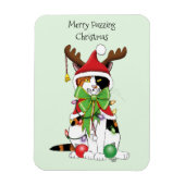 Funny Christmas Calico Cat Magnet (Vertikal)