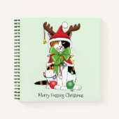 Funny Christmas Calico Cat Notizblock (Vorderseite)