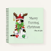 Funny Christmas Calico Cat Notizblock (Vorderseite)