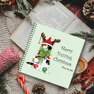 Funny Christmas Calico Cat Notizblock