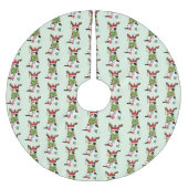 Funny Christmas Calico Cat Polyester Weihnachtsbaumdecke (Vorderseite)