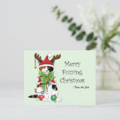 Funny Christmas Calico Cat Postkarte (Stehend Vorderseite)
