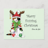 Funny Christmas Calico Cat Postkarte (Vorderseite)