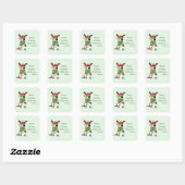Funny Christmas Calico Cat Quadratischer Aufkleber (Blatt)