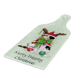 Funny Christmas Calico Cat Schneidebrett (Ecke)
