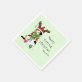 Funny Christmas Calico Cat Serviette (Ecke)