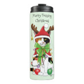 Funny Christmas Calico Cat Thermosbecher (Vorderseite)