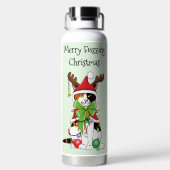 Funny Christmas Calico Cat Trinkflasche (Rückseite)