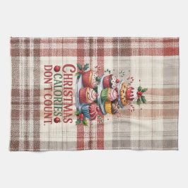 Funny Christmas Calories Don't Count Kitchen Towel Geschirrtuch