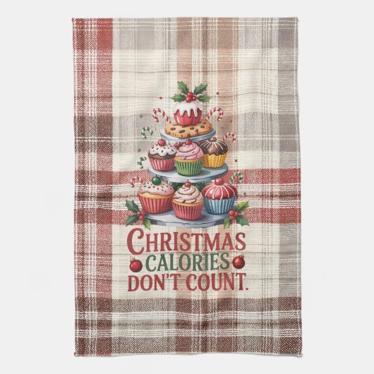 Funny Christmas Calories Don't Count Kitchen Towel Geschirrtuch (Vertikal)