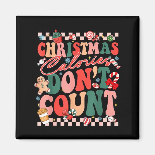Funny Christmas Calories Don't Count Xmas Cookie Magnet (Vorne)