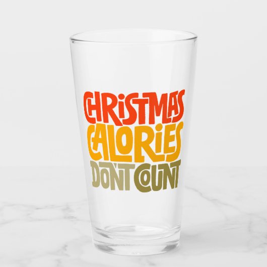 Funny Christmas Calories zählen Design nicht Glas (Vorderseite)