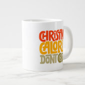 Funny Christmas Calories zählen Design nicht Jumbo-Tasse (Vorderseite Rechts)