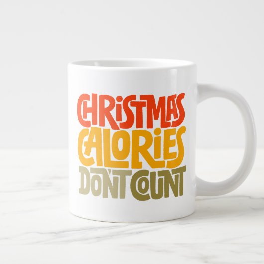 Funny Christmas Calories zählen Design nicht Jumbo-Tasse (Rechts)