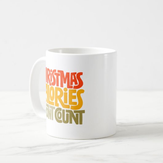 Funny Christmas Calories zählen Design nicht Kaffeetasse (Vorderseite Links)