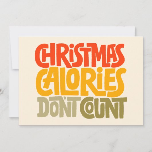 Funny Christmas Calories zählen Design nicht Karte (Vorderseite)