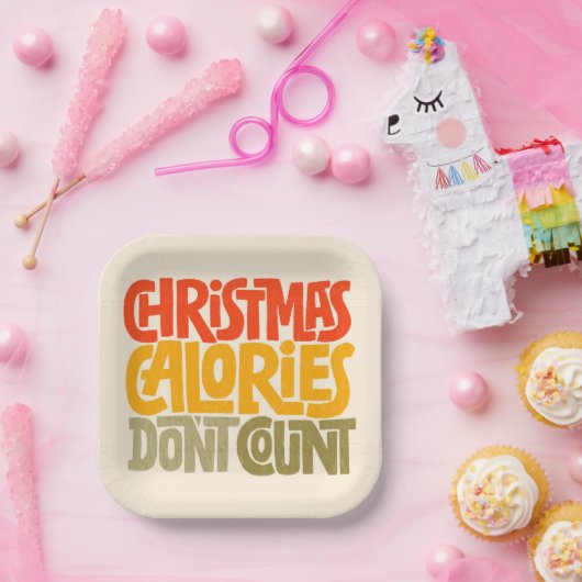Funny Christmas Calories zählen Design nicht Pappteller (Party)