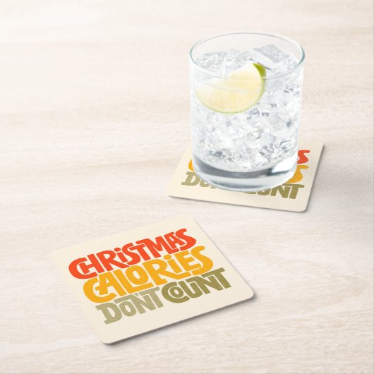 Funny Christmas Calories zählen Design nicht Rechteckiger Pappuntersetzer (Vor Ort)
