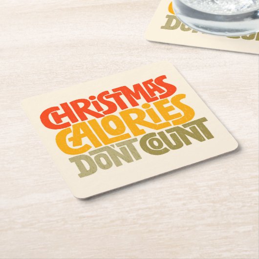 Funny Christmas Calories zählen Design nicht Rechteckiger Pappuntersetzer (angewinkelt)